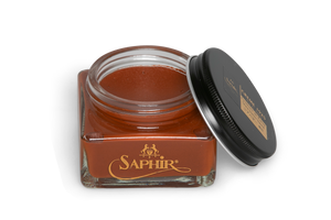 Saphir Pommadier cream in Cognac colour for premium shoe care