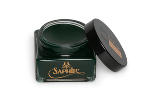Saphir Pommadier cream in Dark Green colour for premium shoe care