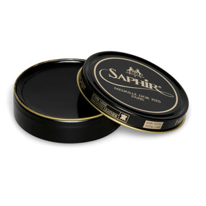 Saphir Pate de Luxe Wax Shoe Polish (100ml) in black colour is the perfect solution to achieve the ultimate shine